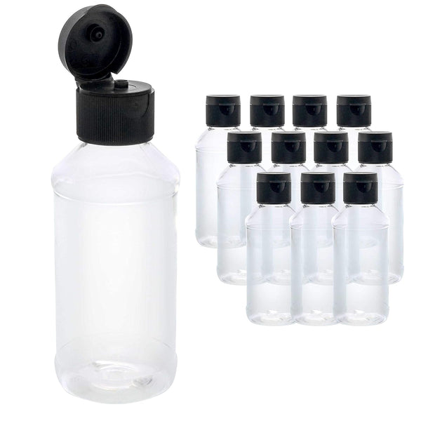 U.S. Art Supply 4 ounce Squeeze PET Plastic Bottles with Flip Cap