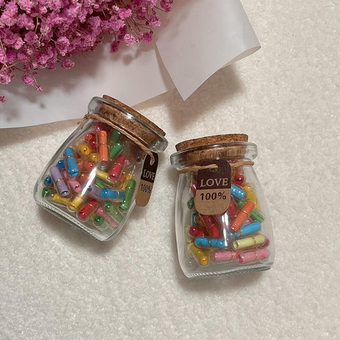 50PCS Love Capsules in Glass Bottles - Cute Message Capsules Pills for Boyfriend/Girlfriend & Birthday Christmas Gift