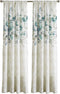 CHF Watercolor Floral Curtain Panel, 84", Aqua