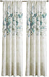 CHF Watercolor Floral Curtain Panel, 84", Aqua