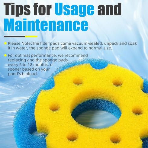 2380 GPH/2630 CPF-250/180 AQUANEAT Replacement Sponge Filter Media Pad Compatible with VIVOHOME/VIVOGROW GPH or SUNSUN