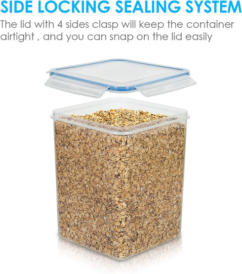 5.2L 175oz, 4 4 24 Vtopmart Large Food Storage Containers / Pieces BPA Free Plastic Airtight Canisters for Flour
