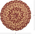 VHC Brands Classic Country Primitive Tabletop & Kitchen Jute Trivet, Burgundy Natural Tan, 8"