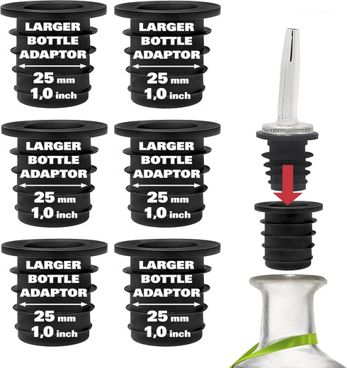 Esatto Liquor Pourer Adapters - 6 Pieces Set, Perfect for Large Olive