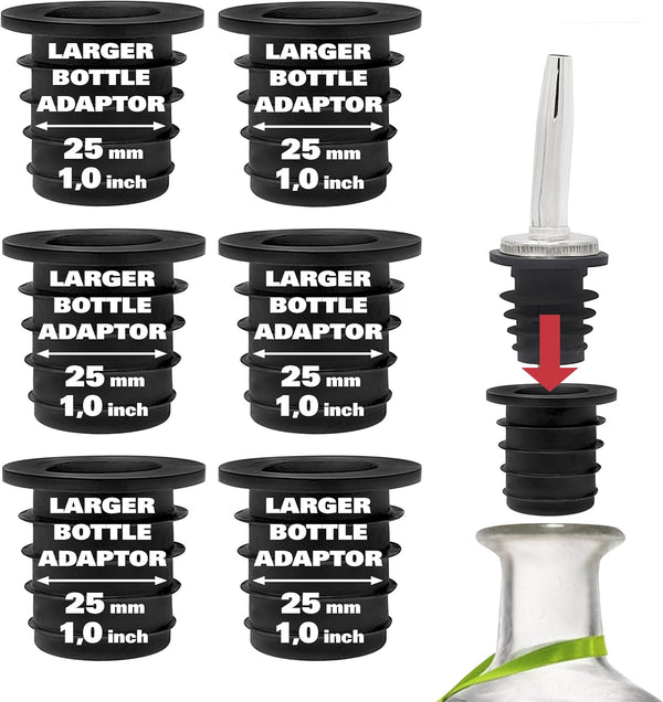 Esatto Liquor Pourer Adapters - 6 Pieces Set, Perfect for Large Olive