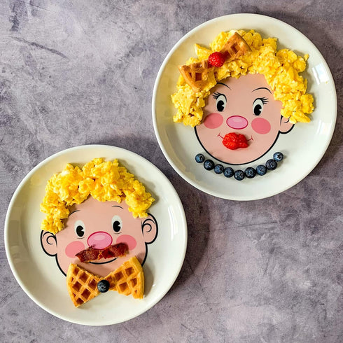 Ms. Food Face Kids' Dinner Plate - Fun Ceramic Design