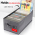 Upgrades DVD Storage Box - Perfect DVD Case Storage Solution, Stackable DVD Organizer with Lid, 2Pack DVD Holder 15.75 x 8.1 x 6.1 inches - Holds 50 DVDs - Grey by NUSWOR