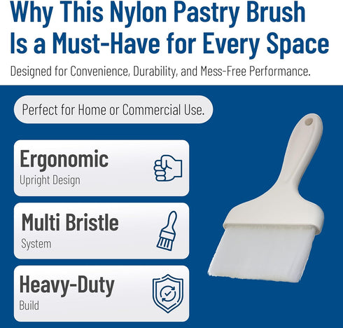 4039302 4", Carlisle FoodService Products Sparta Galaxy Nylon Pastry Brush, White