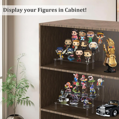 Acrylic Riser, Clear Display Risers Stand for Perfume Organizer, 3 Tiered Cupcake Shelf for Collection