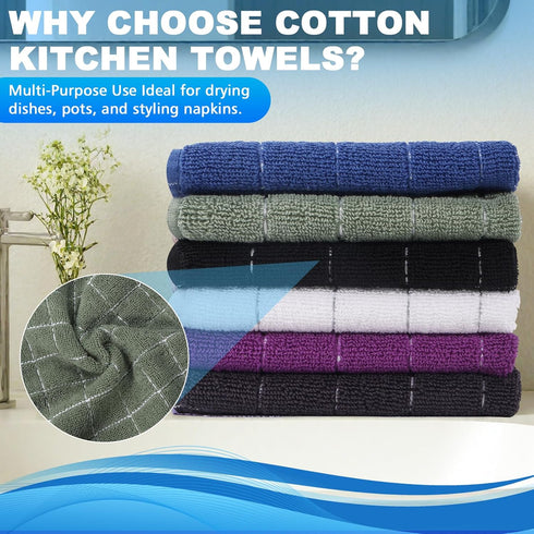 6 Pack 100% Wash Cloth Cotton, Soft Absorbent Washcloths for Face, Body & Bathroom, Quick Dry Small Towels for Daily