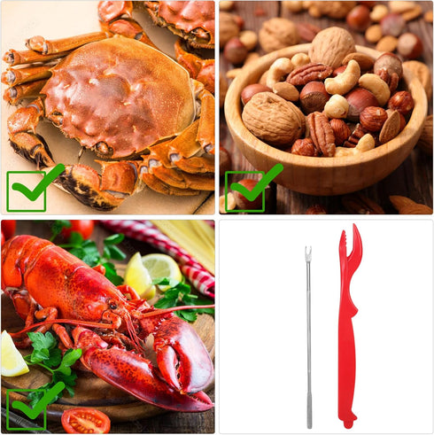 Set 2 2 4 Set Seafood Tools includes Crab Crackers, Lobster Crackers Shellers, Crab Leg Forks/Picks - Nut Cracker