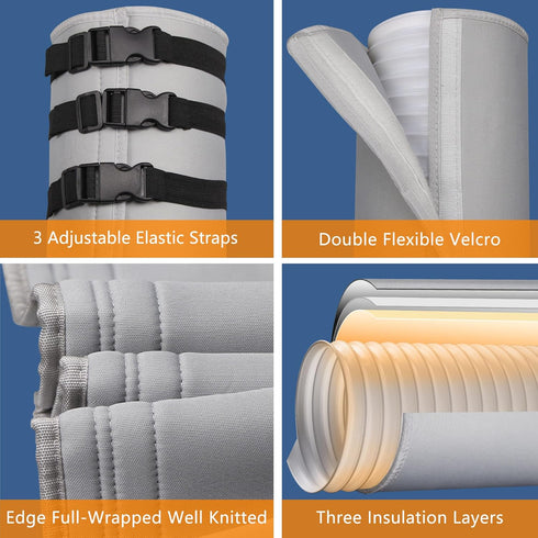 Portable AC Hose Insulation Sleeve, Insulated Hose Cover for 5" & 5.9" Diameter Exhaust Hose, Light Gray