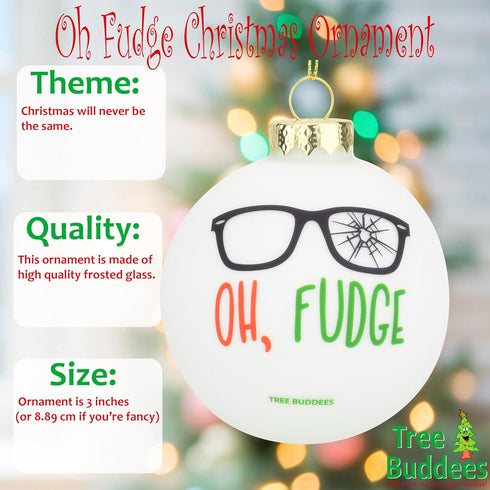 Tree Buddees Oh Fudge Funny Glass Christmas Ornament