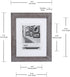 Malden International Designs Manhattan Distressed Mat Picture Frame - 8x10/11x14, Gray