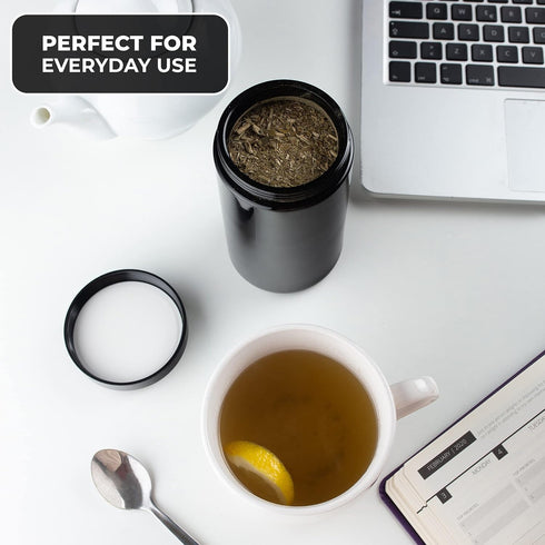 KOZO Black Glass Airtight Storage Jar, 1 Oz Size with UV Protection for Spices