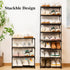 OLYREO Closet 4 Closet Stackable Small Shoe Rack for Tier, Sturdy Shoe Rack Organizer for Front Door Entrance