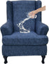 CRFATOP Waterproof Wing Chair Slipcovers 2 Piece Stretch Wingback Chair Cover Spandex