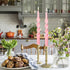 Set of 2 Pink Spiral Taper Candlesticks, 10 Inch Unscented Twisted Candle Sticks for Home Decoration Holiday Wedding
