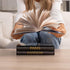 LAMOUR HOME DECOR Set 3 Books for Decoration - Home Decor Faux Book Stack with Gold Foil Stamping - Minimalist