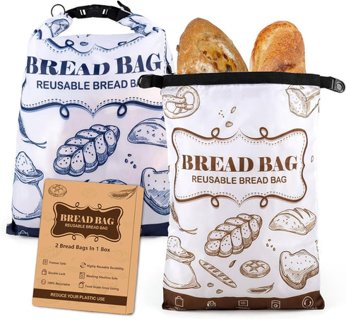 Bread Bags, 2 Packs Bread Bags for Homemade Roti, Reusable Sourdough Storage