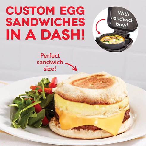 DASH Deluxe Egg Bite Maker with Silicone Molds, Keto & Paleo Friendly, (1 large, 4 mini) - Black for Breakfast
