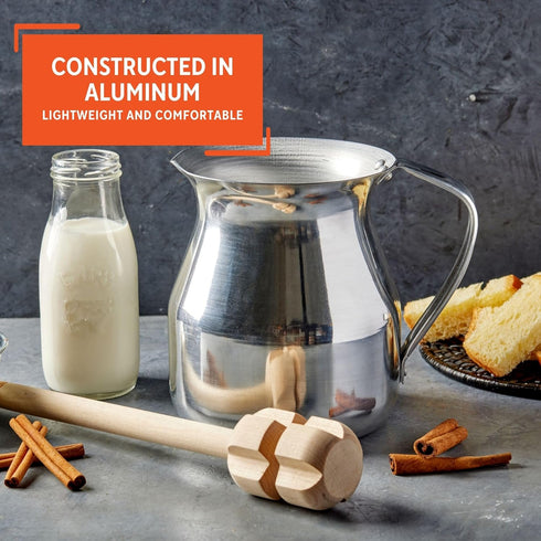 IMUSA USA GAU-80232W Aluminum Chocolatera, 2-Quart, Silver
