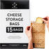 Formaticum - 15-Pack Cheese Storage Bags - 6.25 x 11 Wax Paper