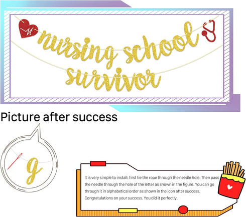 Congrats Nurse Graduation Banner - Nursing School Survivor