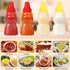 4 1 oz Pieces Bear Shape Mini Condiment Bottles, Mini Ketchup Bottle for Lunch Box, Small Travel Squeeze Squirt