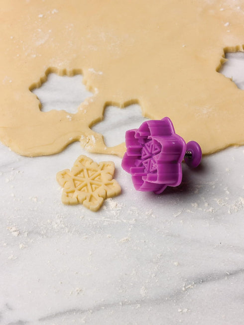 Fox Run Assorted Winter Snowflake Pastry/Cookie/Pie/Fondant Stamper and Cutters 2", Set of 4, Multi-Color