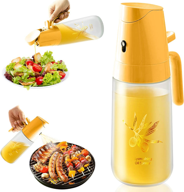 2-in-1 Oil Dispenser & Sprayer for Kitchen, Cooking, Salad, Deep Frying, Vinegar,