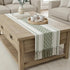 14 90 Inches, Boho Dining Table Runner with Tassels x Olive Green & Cream | Woven Washable Dresser Scarf for Bedroom |