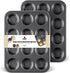 HONGBAKE Muffin Pan for Baking, Nonstick 12 Cup Cupcake Tin, 2 Pack Premium Cheesecake Pans, Dishwasher Safe - Dark Grey