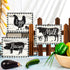 Jetec 3 Pieces Farmhouse Kitchen Decor, Wooden Pig Cow Chicken Signs, Rustic Buffalo Plaid Wall Art for Home Decorations