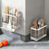 Stainless Steel Utensil Holder with 2 Compartments, Drying Rack for Kitchen Counter, Silverware Organizer