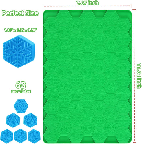 Hexagon Snowflakes Silicone Baking and Candy Mold with Scraper, Snowflake Molds for Gummies and Chocolates