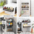 Magnetic Spice Rack for Refrigerator - 3 Pack Moveable Shelf with 8-Hook Rack, Seasoning Organizer for Kitchen