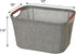 Household Essentials 623 Small Tapered Soft-Side Storage Bin, Gray with Wood Handles
