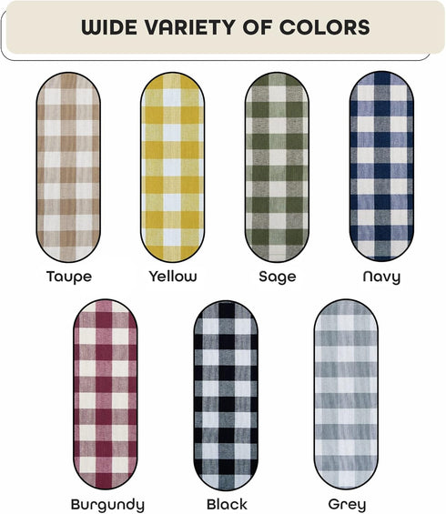 Buffalo Check Tier Pair Window Curtain Set, 58 Inch Width, 24 Inch Length, Navy & Ivory Plaid Drapes