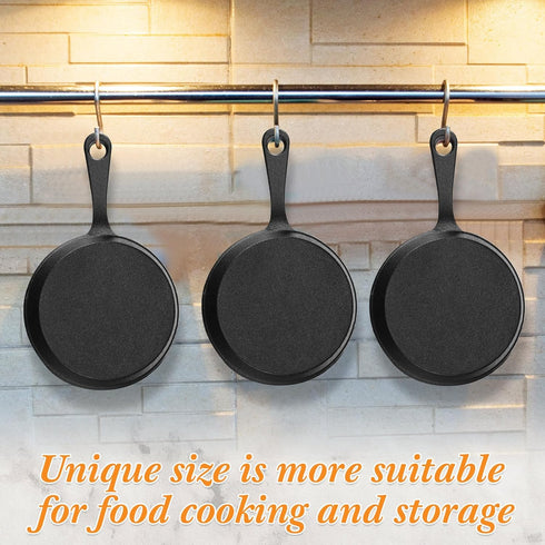 Remerry 10 Sets Cast Iron Skillets | 4 Inches Mini Black Nonstick Frying Pan Bundle with Oil Brush