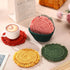 Set 6 4 Coasters of for Drinks Boho Absorbent Woven Cotton Coaster with Holder Farmhouse Tassel Macrame Cup Mat