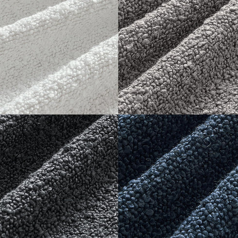 Pack 4 18x18 Inch MIULEE of Decorative Textured Boucle Throw Pillow Covers Blue Gray Accent Solid Pillow Cases Soft