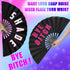 Amyhill Rave Fan, 2 Packs Large Folding Hand Fan, Bamboo Chinese Iconic Fan for Men and Women Party Performance, 13 Inch