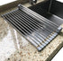 Tomorotec Roll Up Dish Drying Rack, Over The Sink Portable Stainless Steel Kitchen Drainer Organizer