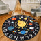 Round ABC Kids Rug,4 Ft Soft Circle Alphabet Playroom Rug,Washable Non-Slip Solar