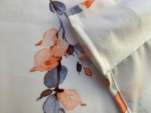 Watercolor Fall Leaves Window Valance: 54 x 18 Inch Orange Leaf Vine Curtains for Bedroom and Living Room