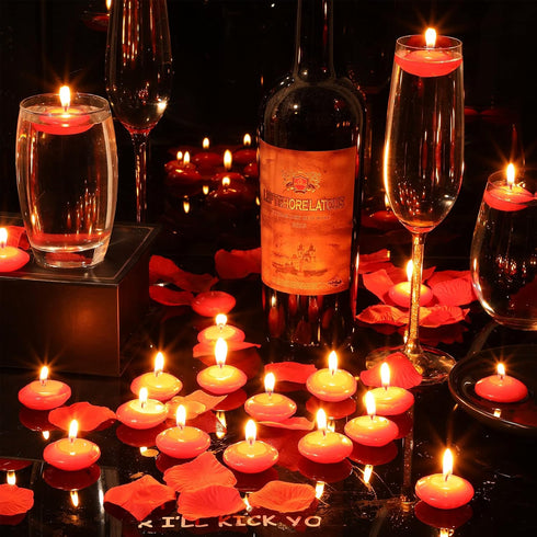 Nuanchu 20 Pcs Floating Candles - 1.5 Inch Small Unscented Floating Candles for Wedding Party, Thanksgiving, Halloween,