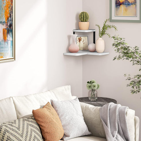 Rustic White Corner Shelf by SRIWATANA - Perfect for Any Room