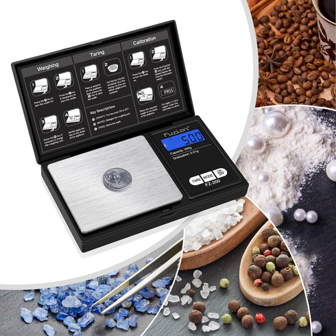 Fuzion Digital Pocket Scale - 200g/0.01g Mini Scale for Food, Jewelry, Precision with Tare and LCD