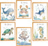 Ocean Nursery Decor,Ocean Nursery Wall Art Set of 6, Under the Sea